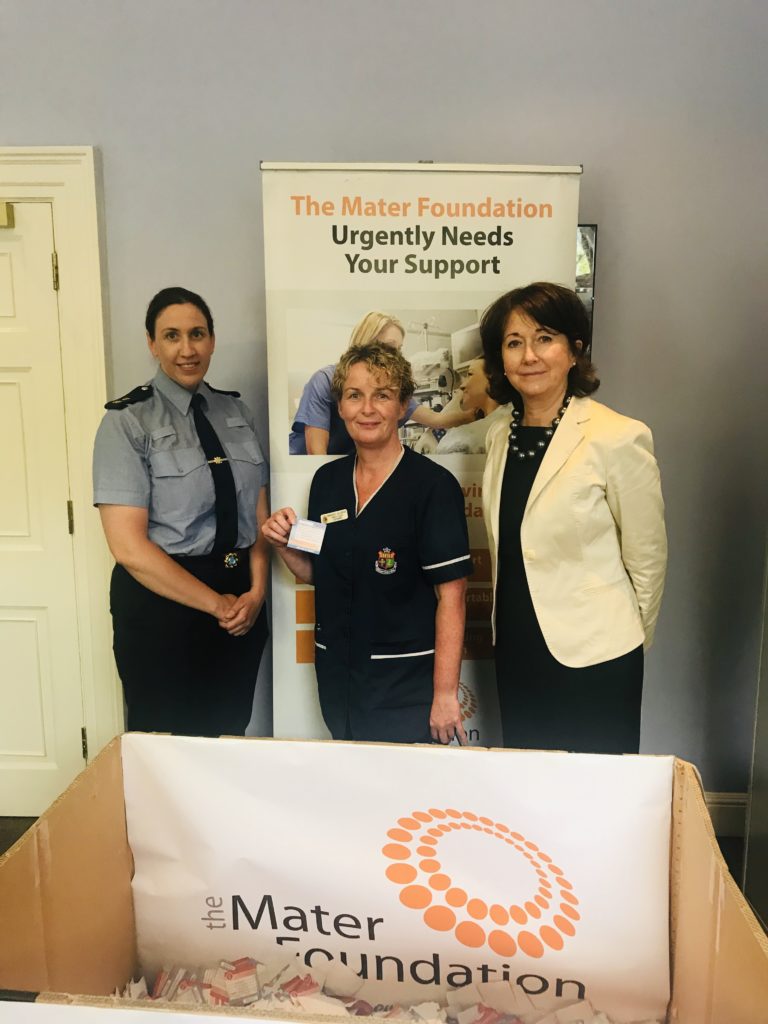 Garda Tríona MacGuinness, Nurse Margaret Gallagher and Mater Foundation CEO Mary Moorhead