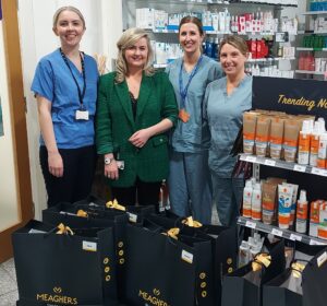 Meaghers Pharmacy presenting our ICU nursing team with care packs