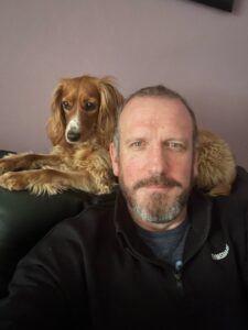 Mater Patient Ronnie Cummins and his dog, Daisy